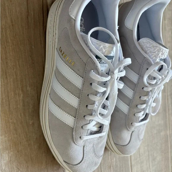 adidas | Shoes | Adidas Gazelle Suede Sneakers In Gray And White | Poshmark